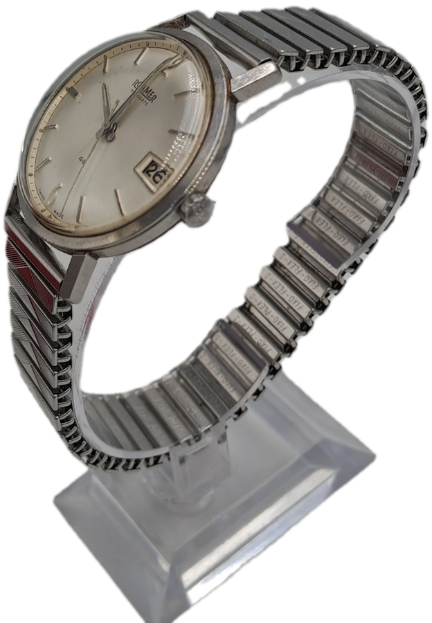 Vintage Swiss Made Roamer Rotodate Mechanical Watch -Working- Boxed