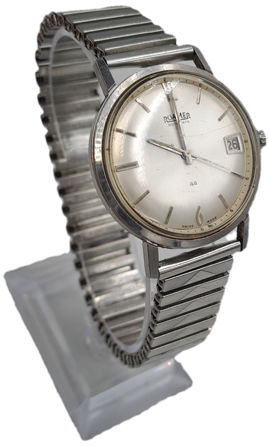 Vintage Swiss Made Roamer Rotodate Mechanical Watch -Working- Boxed