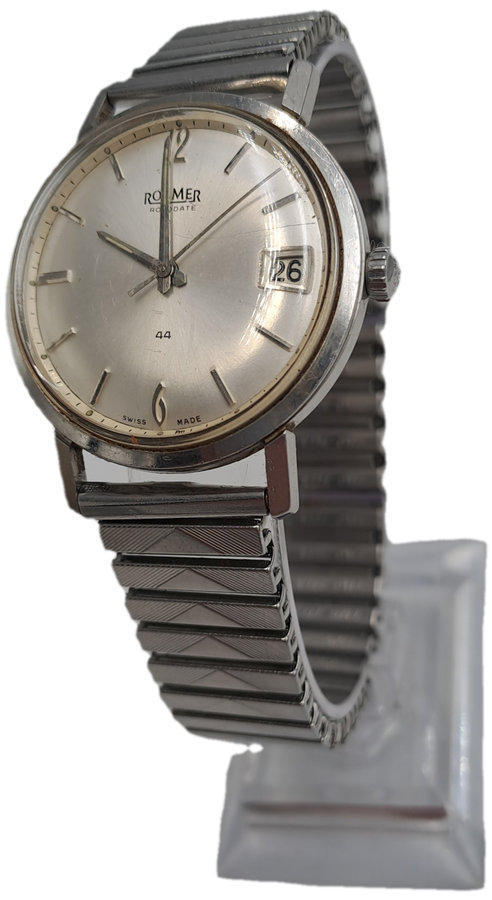 Vintage Swiss Made Roamer Rotodate Mechanical Watch -Working- Boxed