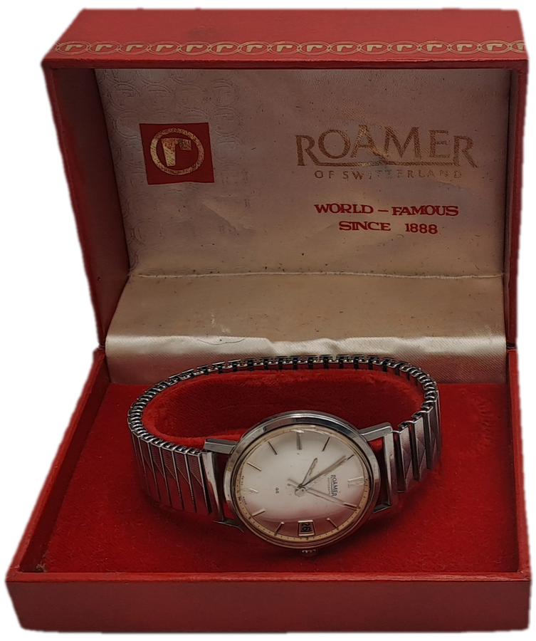 Vintage Swiss Made Roamer Rotodate Mechanical Watch -Working- Boxed
