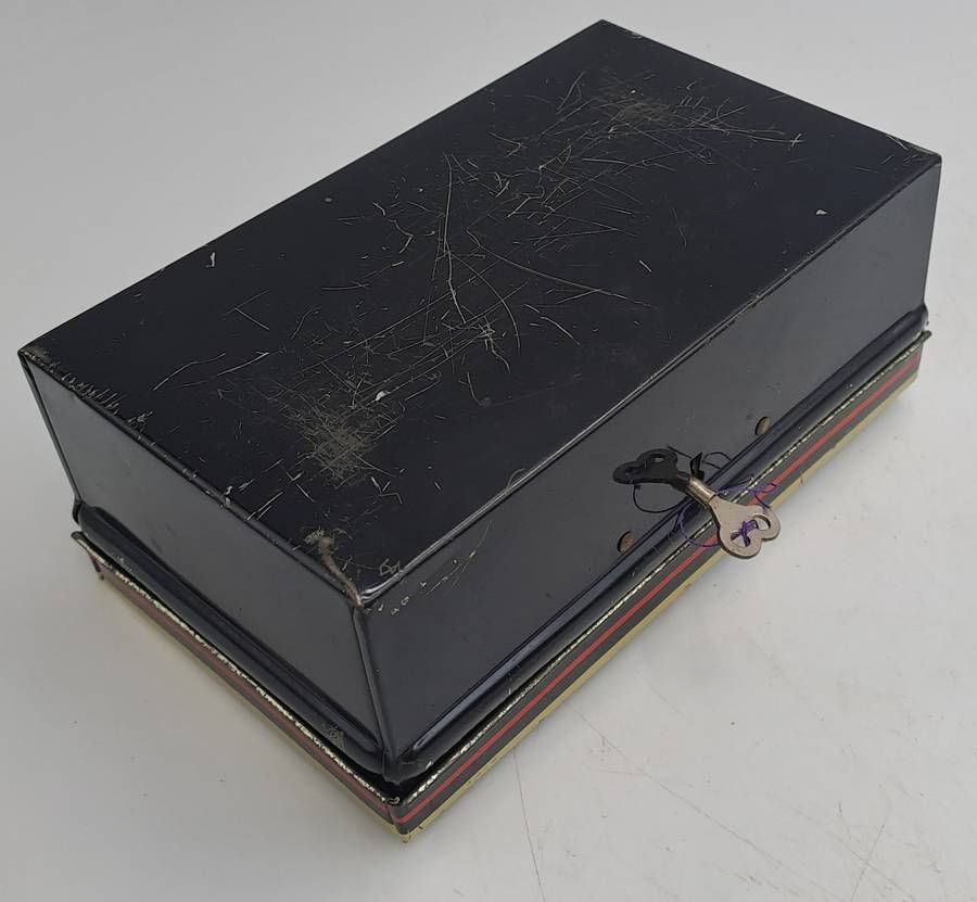 Vintage 1950's "Chad Valley" M.206 Money Tin with Key -Made in England