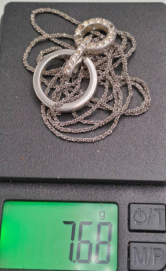 Swarovski Crystal Pendant with 80cm Sterling silver Chain
