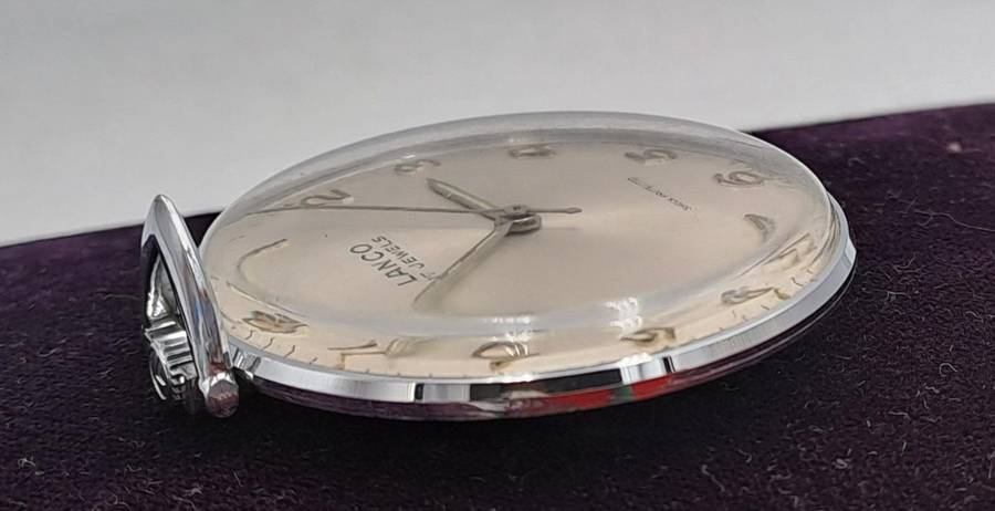 Vintage Swiss Lanco Mechanical pocket watch 17 Jewels - Shock Protected -Excellent Condition-