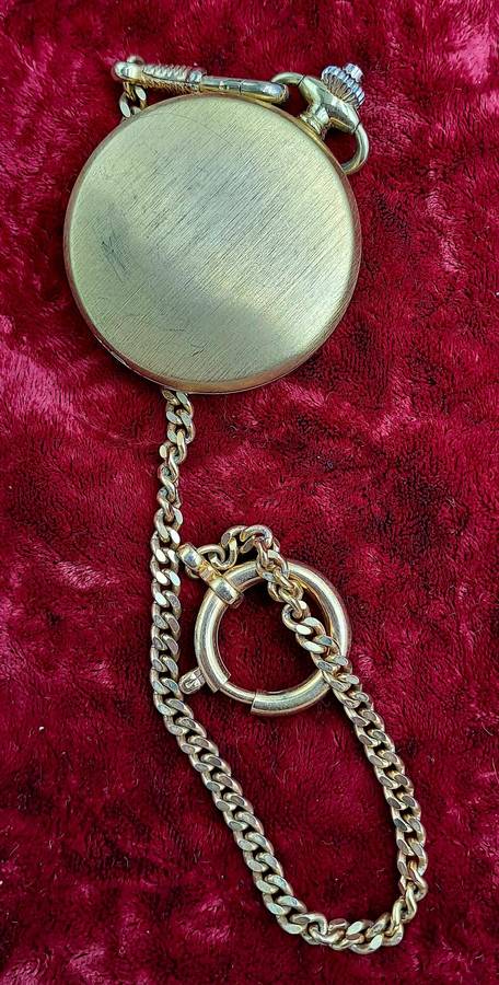 Vintage Lacher Quartz Pocket watch on chain-Made in West Germany -Working