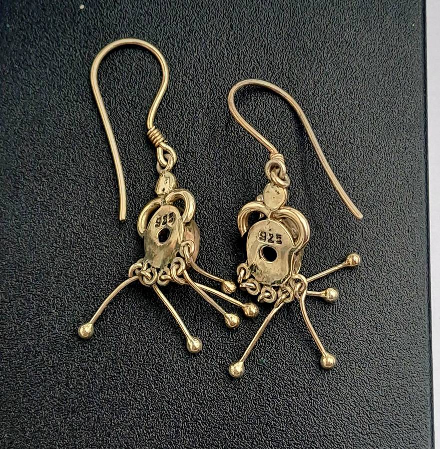 Vintage Sterling Silver Earrings with Amethyst Gemstones