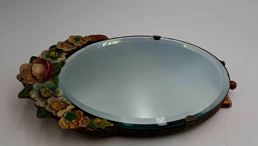 Antique 1900 to 1940's  Barbola dressing table Mirror