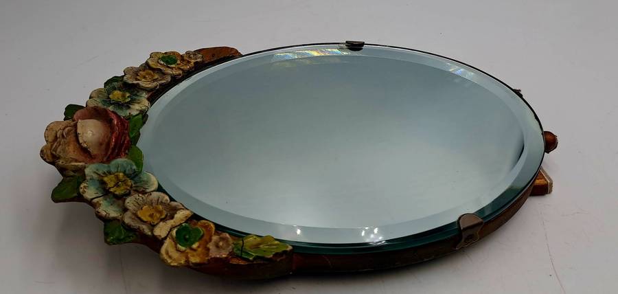 Antique 1900 to 1940's  Barbola dressing table Mirror