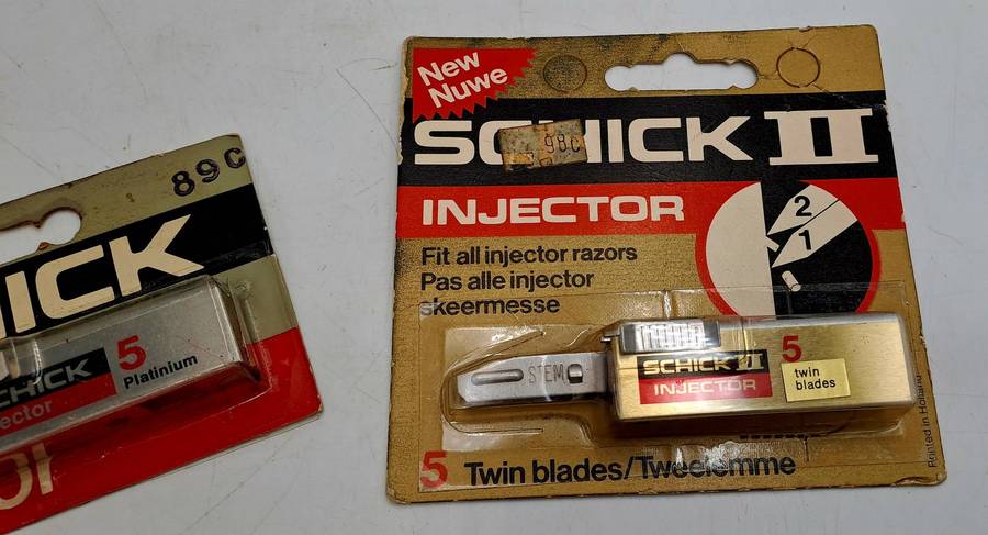 3 Vintage Packages with Schick Razor Blades with Injectors 15 Blades in Total still Sealed.