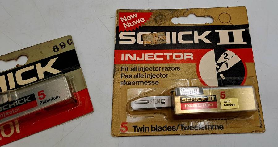 3 Vintage Packages with Schick Razor Blades with Injectors 15 Blades in Total still Sealed.