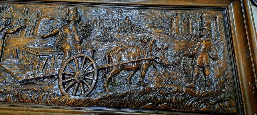 Large Antique wood Plaque -Wedding-  73cm x 31cm x 5cm