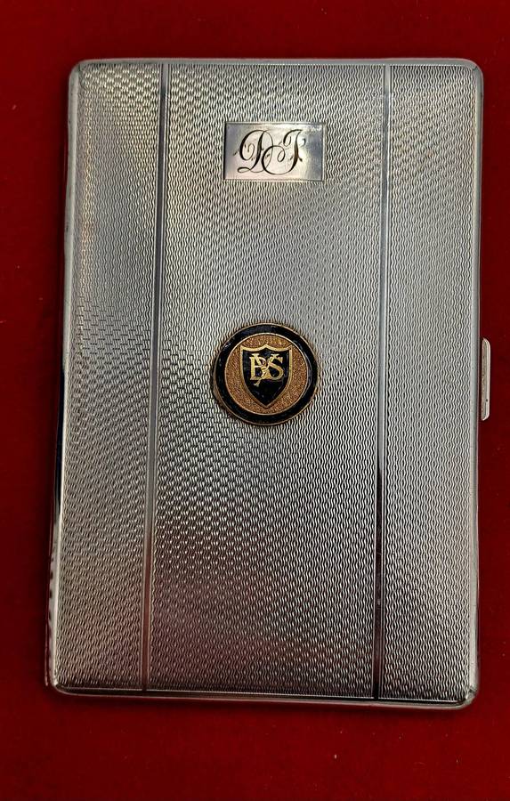 Vintage 1950`s Silver Plated Cigarette Case from Yeoville Boys school -engraved