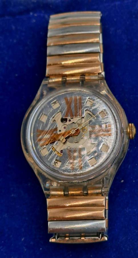 Original Pre-Owned Swiss Swatch Copper Rush Automatic Watch AG1992-Working