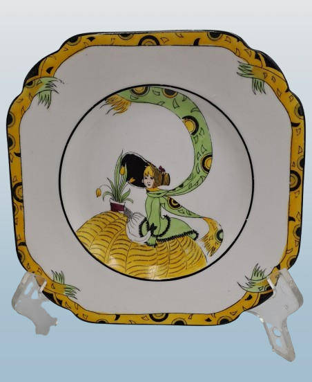 10 Pc's of Antique 1920's Art Deco Melba Bone China Dolly Varden Teaset(incomplete) 6 plates