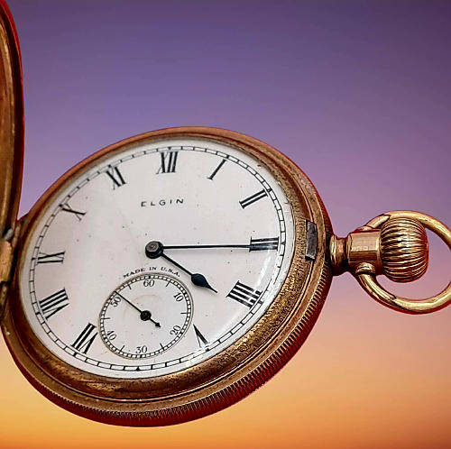 1920's Elgin Pocket Watch SN 30603152 7 Jewels Case No 4373899 USA- NOT Working