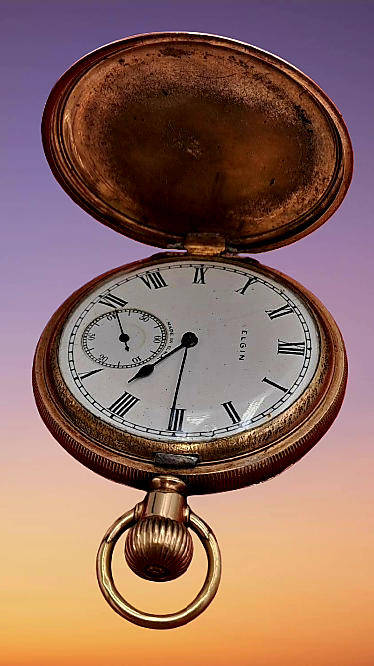 1920's Elgin Pocket Watch SN 30603152 7 Jewels Case No 4373899 USA- NOT Working