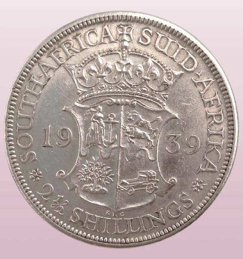 1939 South Africa .800 Silver 2½ Shillings - George VI Rex Imperator (ONLY 132897 Minted)