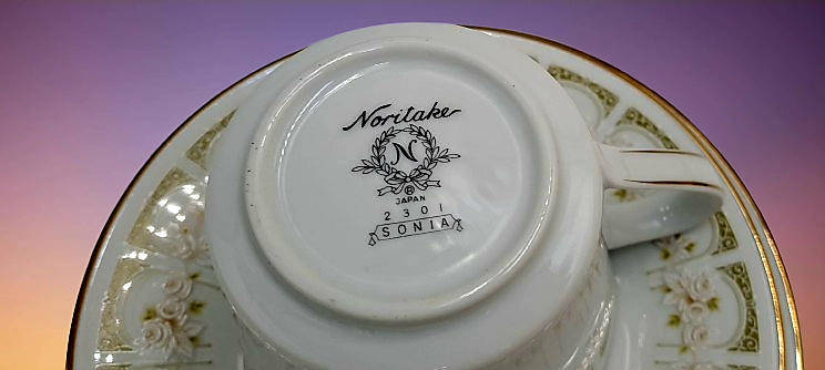 18pc Vintage 1970's Noritake  2301 SONIA (6 Tea Trio's)Gold Trim - Unused ..still in Box -Japan