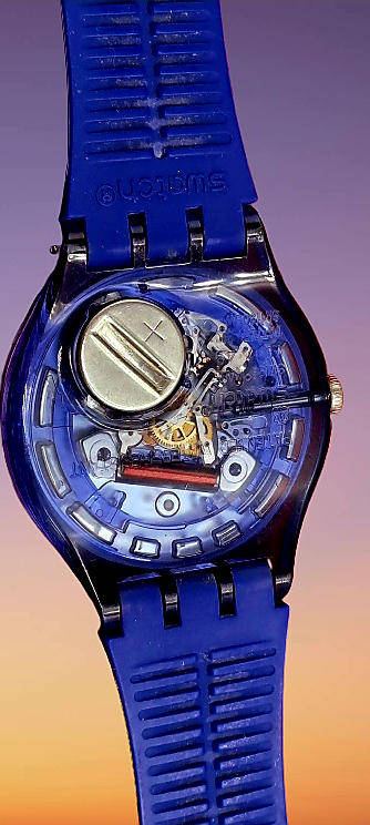 Pre-owned 2019 SWISS SWATCH BLUSPARKELS Ladies Watch -Working (strap need new loop)