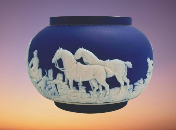 Vintage Adams Tunstall Jasperware Sugar Bowl with EPNS Lid (silver plated)