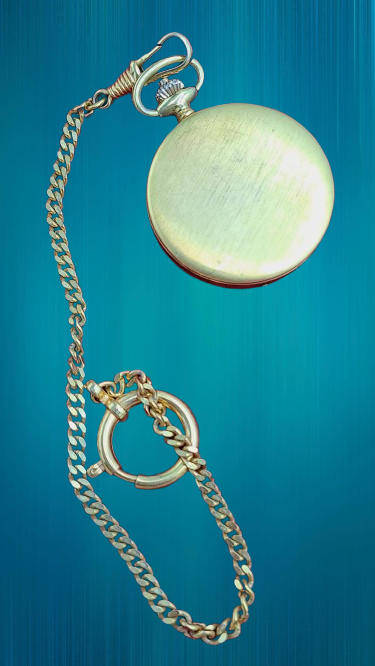 Vintage Lacher Quartz Pocket watch on chain-Made in West Germany -Working