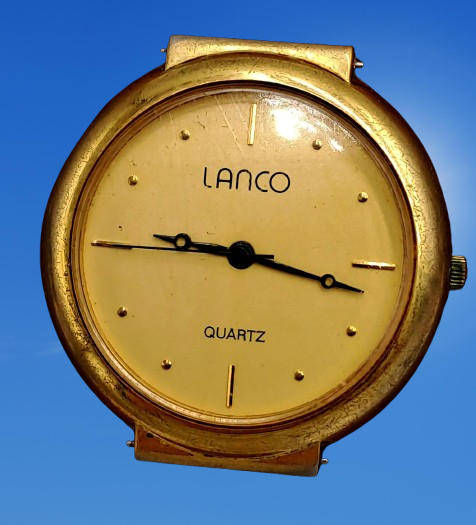 Pre-Owned Gold Tone Mens Lanco Quartz watch -Working