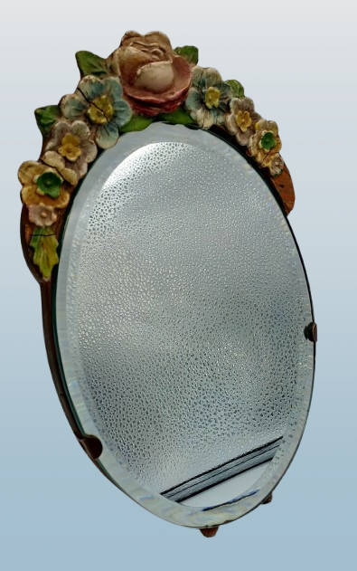 Antique 1900 to 1940's  Barbola dressing table Mirror