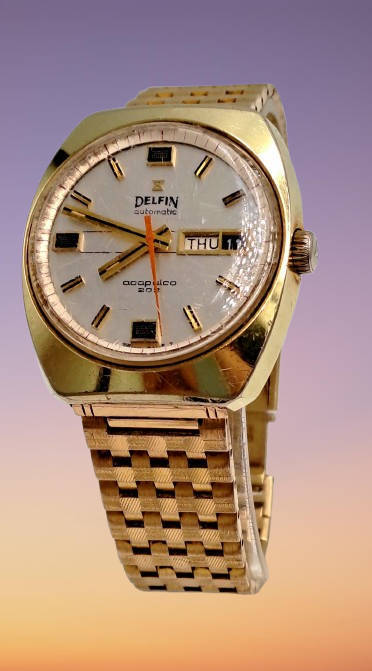 Vintage  1970's Swiss Men's DELFIN Acapulco 202 Automatic Watch -Working