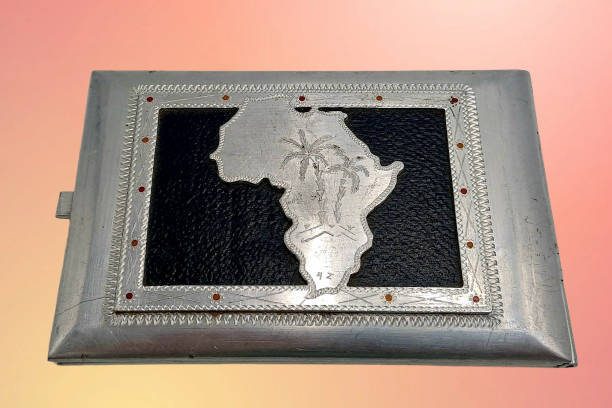 WW2 Prisoner of War Made Aluminium Trench Art Cigarette Case - Africa