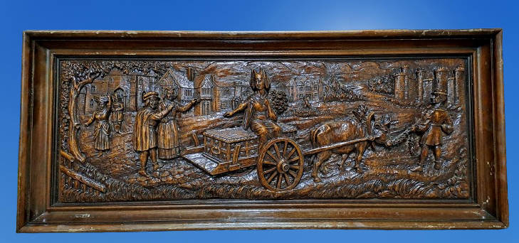 Large Antique wood Plaque -Wedding-  73cm x 31cm x 5cm