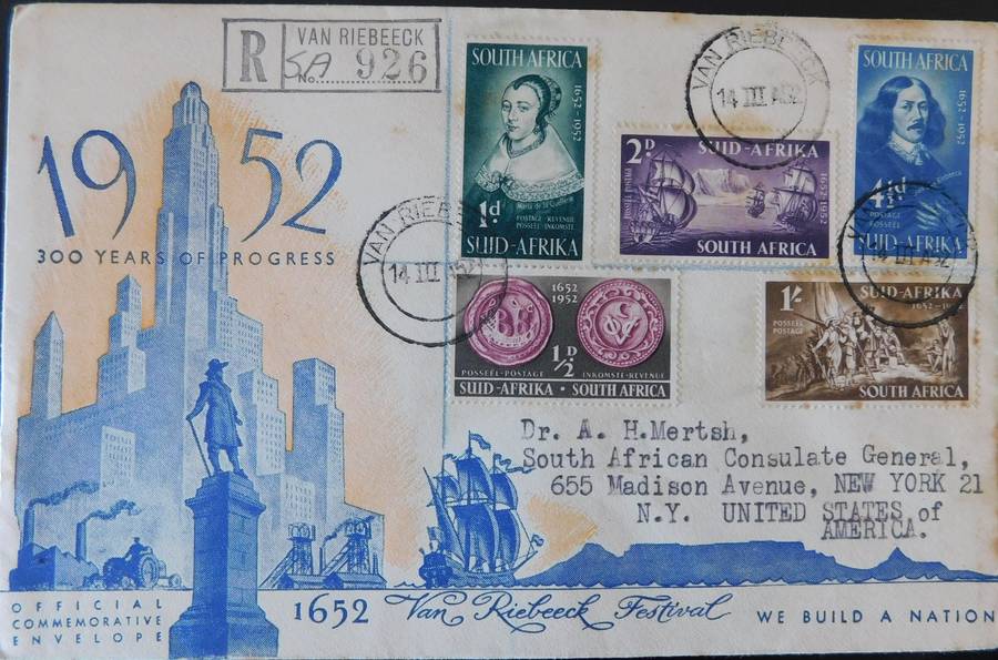 STAMPS SOUTH AFRICA - FDC - 300TH Anniversary of the Landing of Jan Van Riebeck