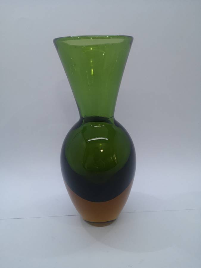 Heavy glass vase