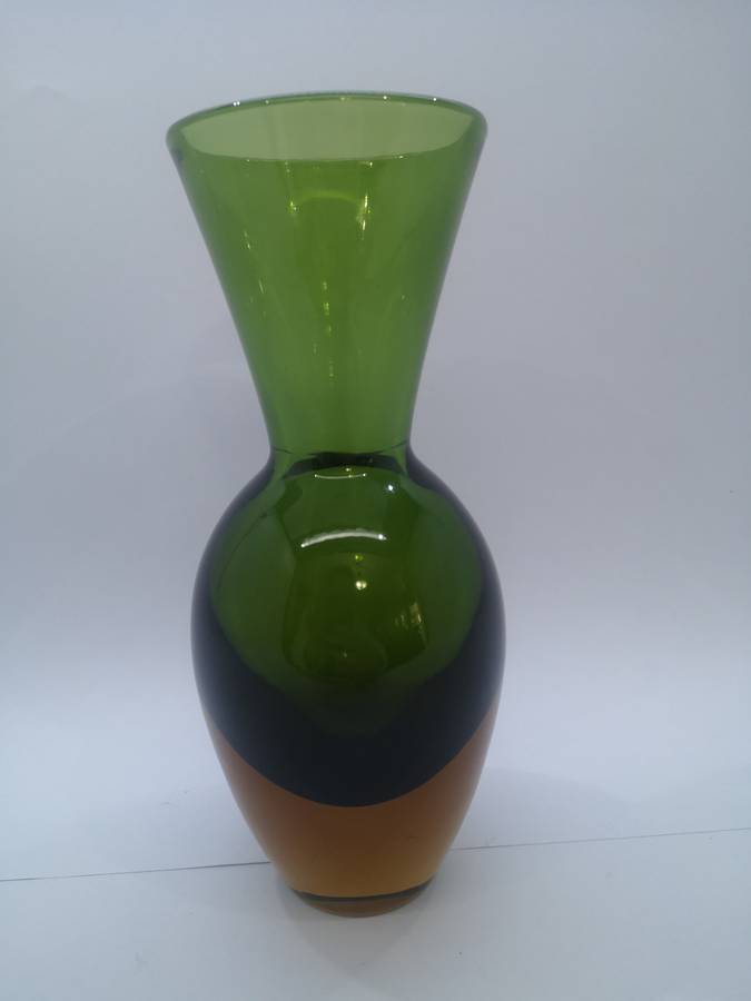 Heavy glass vase