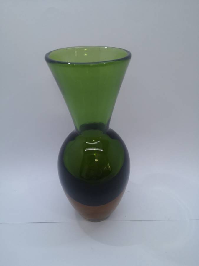 Heavy glass vase