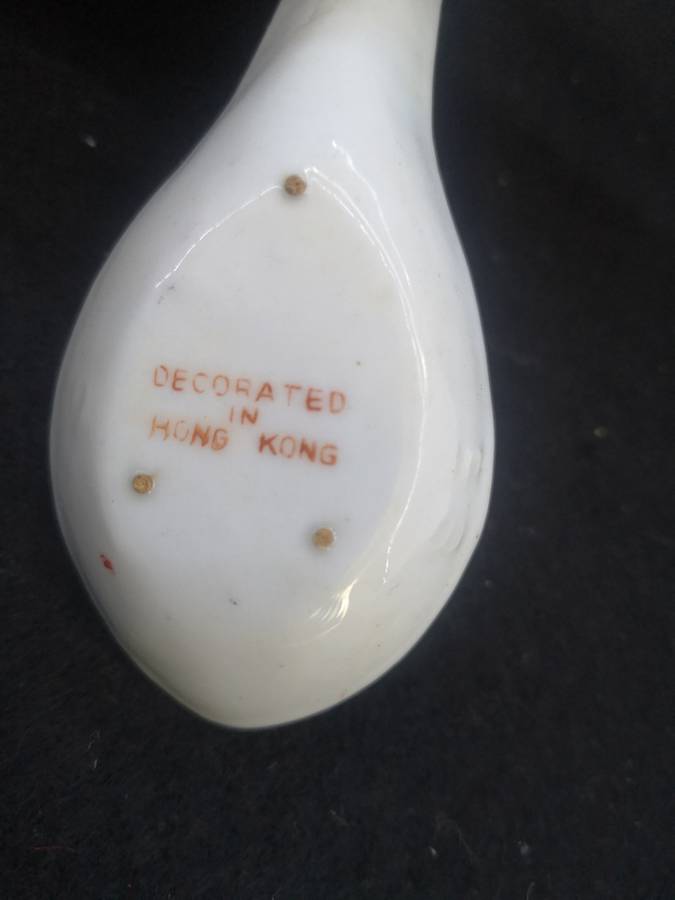 Chinese soup spoons - note small chip