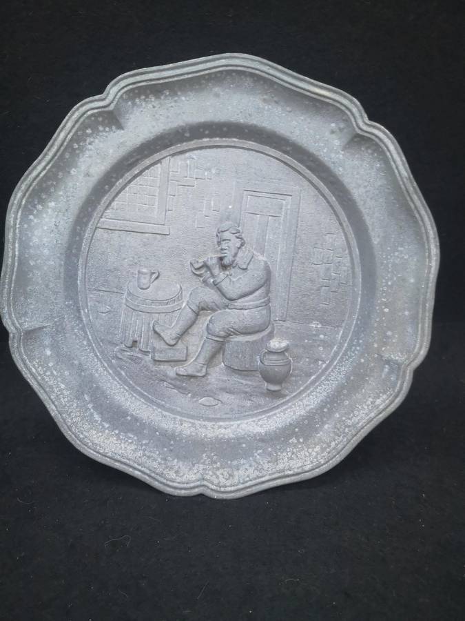 Vintage pewter plate