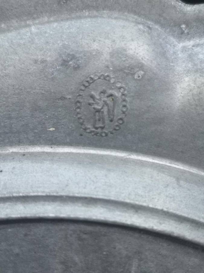 Vintage pewter plate