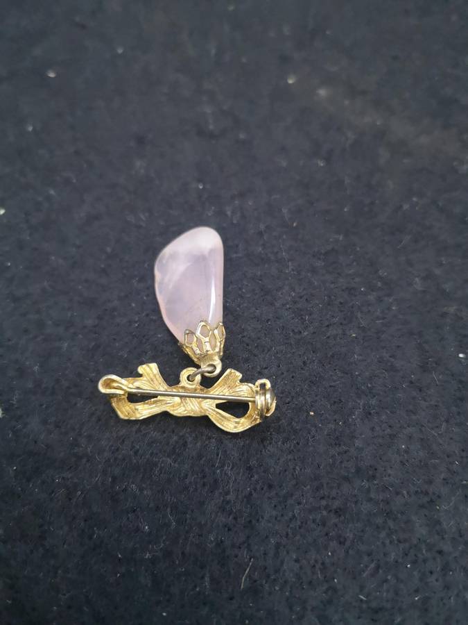 Pink stone brooch