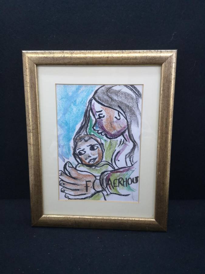 Small framed Claerhout pastel