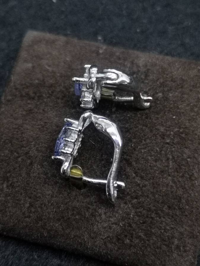 925 Silver earrings Tanzanite Huggies