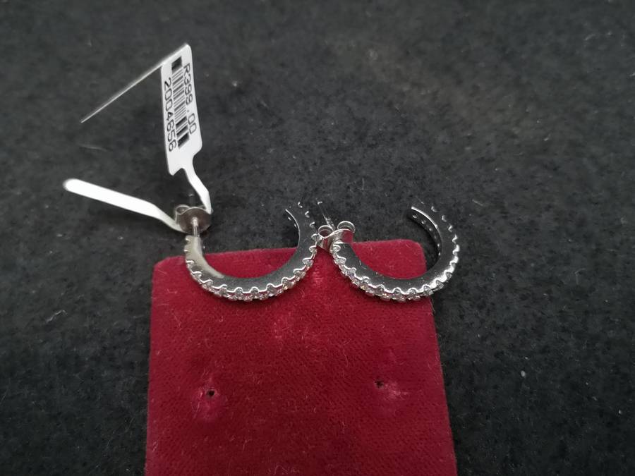925 Silver earrings round CZ