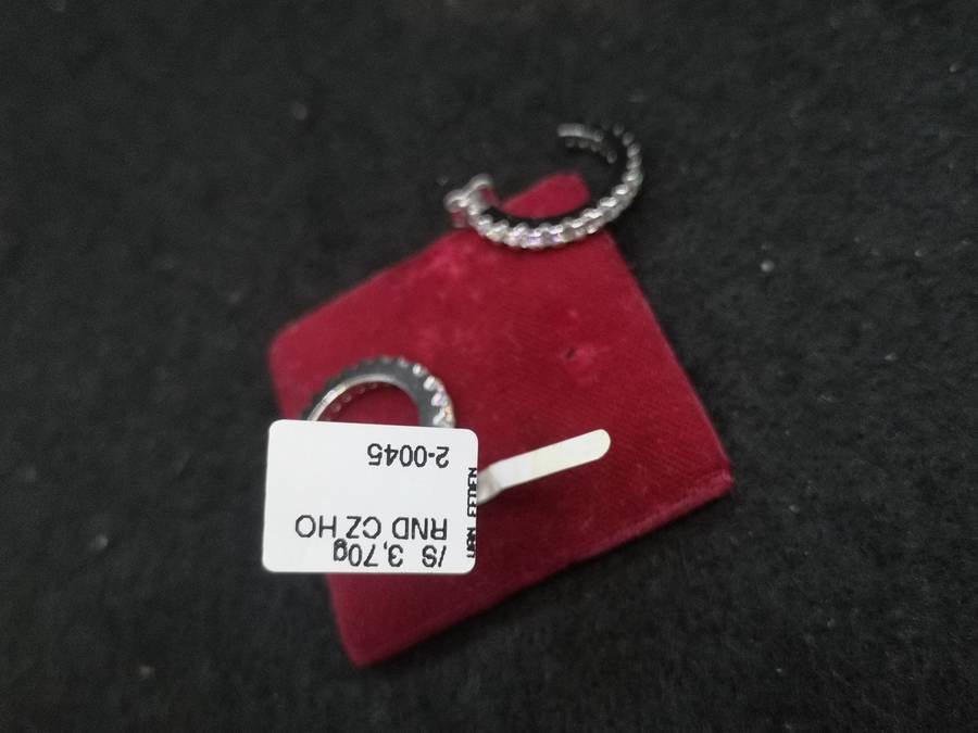 925 Silver earrings round CZ
