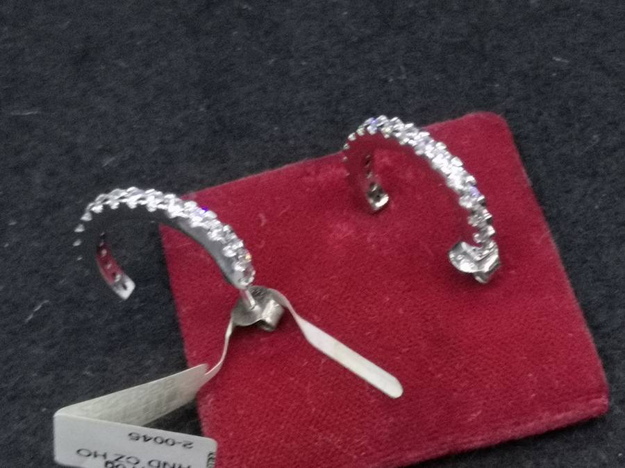 925 Silver earrings round CZ