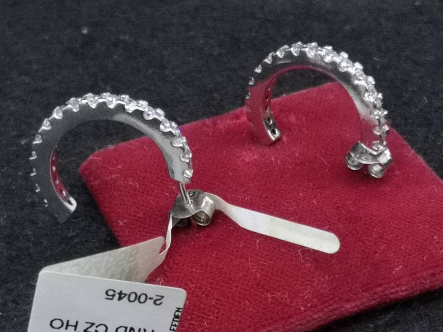 925 Silver earrings round CZ