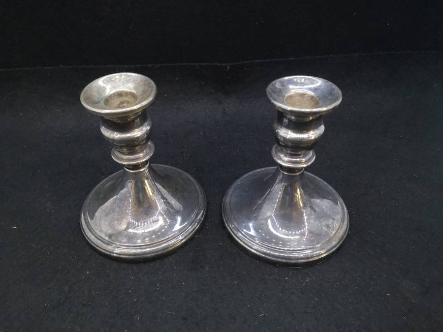 Pair Candle sticks silver