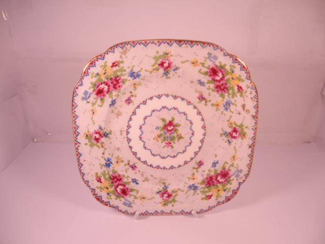 Royal Albert Bone China - 'Petit Point' - Single Square Side Plate with Stand
