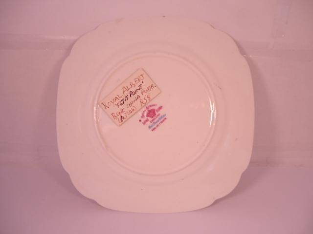 Royal Albert Bone China - 'Petit Point' - Single Square Side Plate with Stand