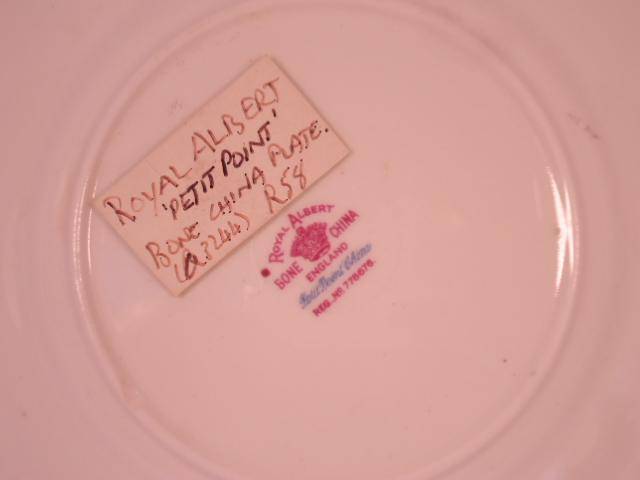 Royal Albert Bone China - 'Petit Point' - Single Square Side Plate with Stand