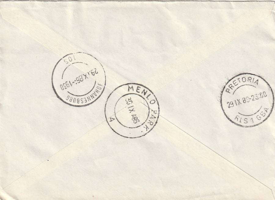 Germany DDR Registered Cover South Africa - 1986 - Castles