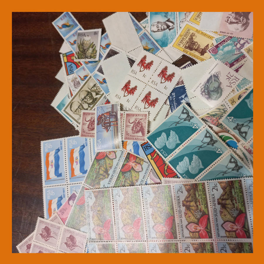 South Africa Republic and Union Mint Stamp Accumulation  Blocks and Pairs (250g)