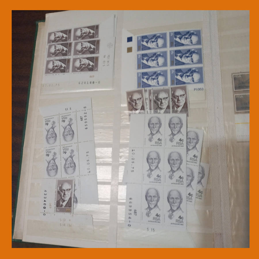 South Africa Republic 1970s Control Blocks and Singles in 16-Page Stock Book